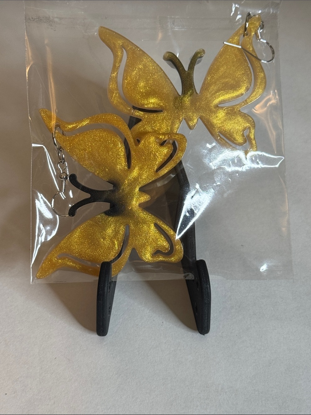 Gold Butterfly Drop Earrings - Feminine Statement